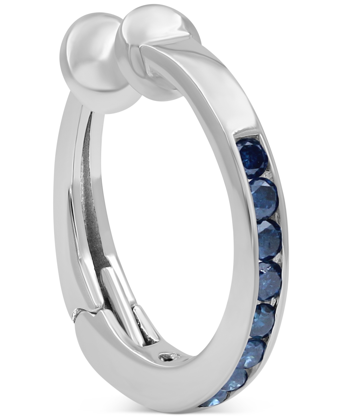 Diamond Ear Cuff (1/10 ct. tw) in 10k White Gold (Also in Black, Red, & Blue Diamond)