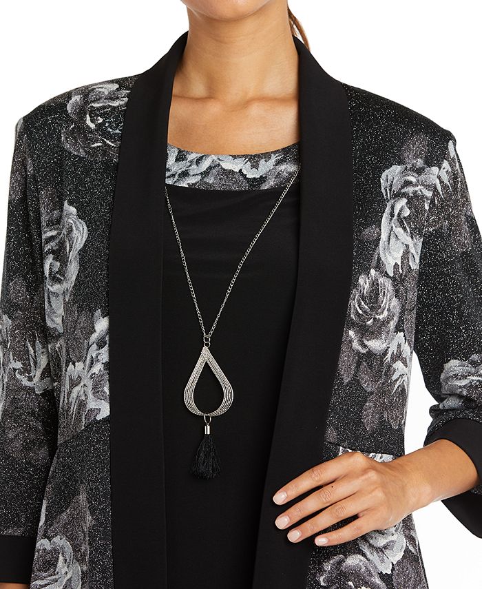 R & M Richards Petite FloralPrint Glitter Jacket & Dress Macy's