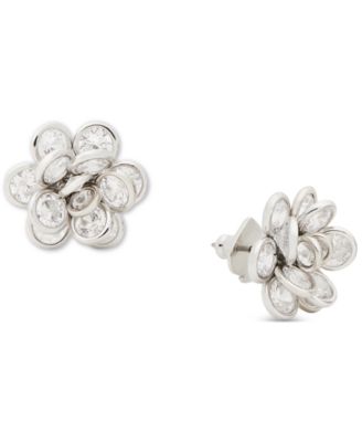 kate spade new york - Silver-Tone Cubic Zirconia Rosette Stud Earrings