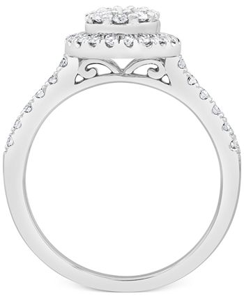 Macy's - Diamond Princess Oval Halo Bridal Set (1 ct. t.w.) in 14k White Gold