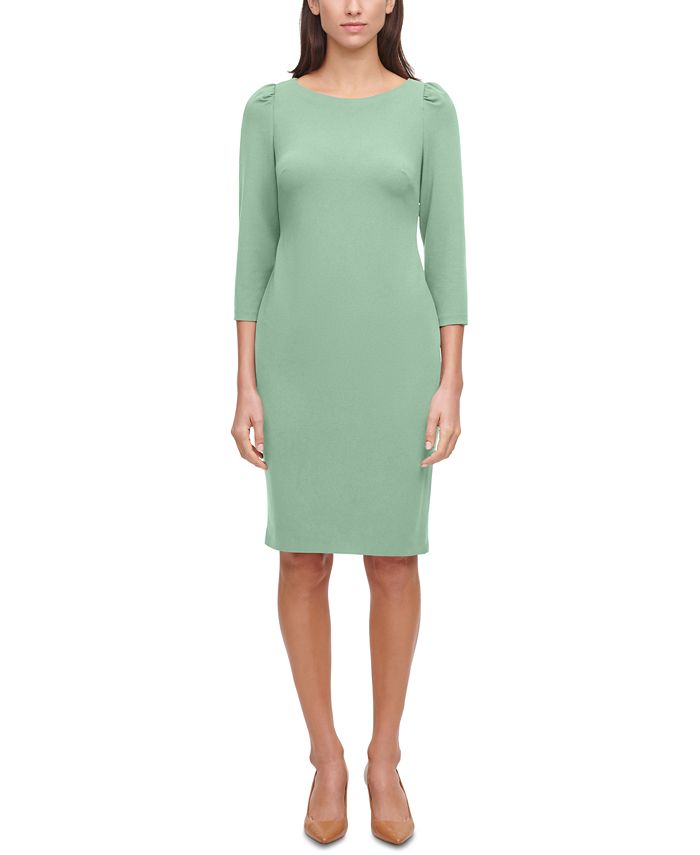 Calvin Klein Shirred-Shoulder Sheath Dress - Macy's