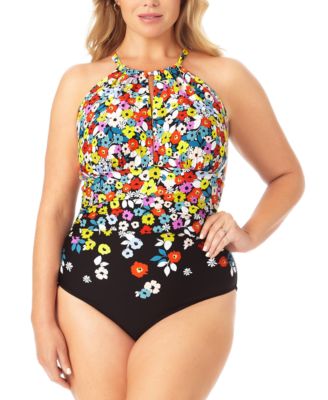 plus high neck swimsuit