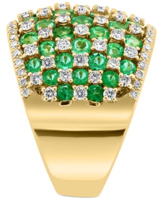 EFFY&reg; Emerald (3-3/4 ct. t.w.) & Diamond (1-1/5 ct. t.w.) Statement Ring in 14k Gold
