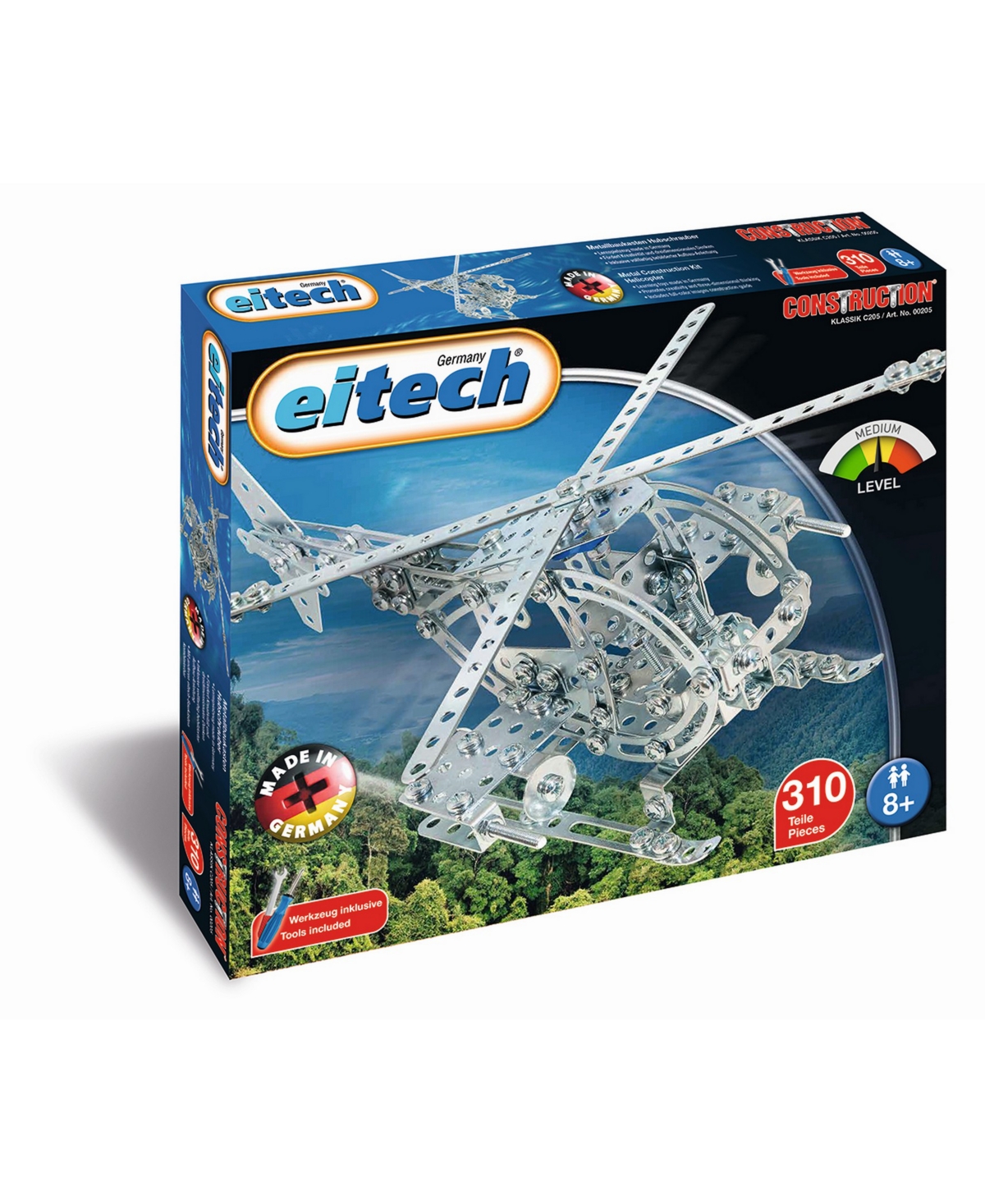 Eitech Army Helicopter 310 Piece Construction Set In Steel