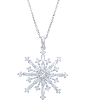 diamonique snowflake pendant