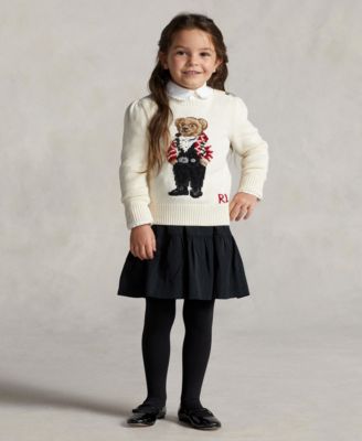 폴로 랄프로렌 여아용 폴로 베어 스웨터  Polo Ralph Lauren Little Girls Polo Bear Wool-Blend Sweater,Natural