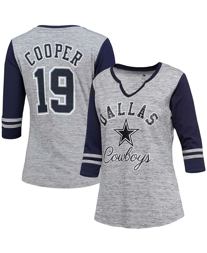 Dallas Cowboys Women's Team Practice Glitter V-Neck T-Shirt - Navy