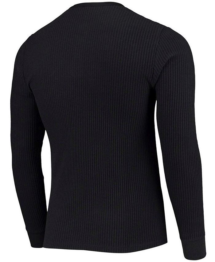 Junk Food Men's Black Philadelphia Eagles Thermal Henley Long Sleeve T