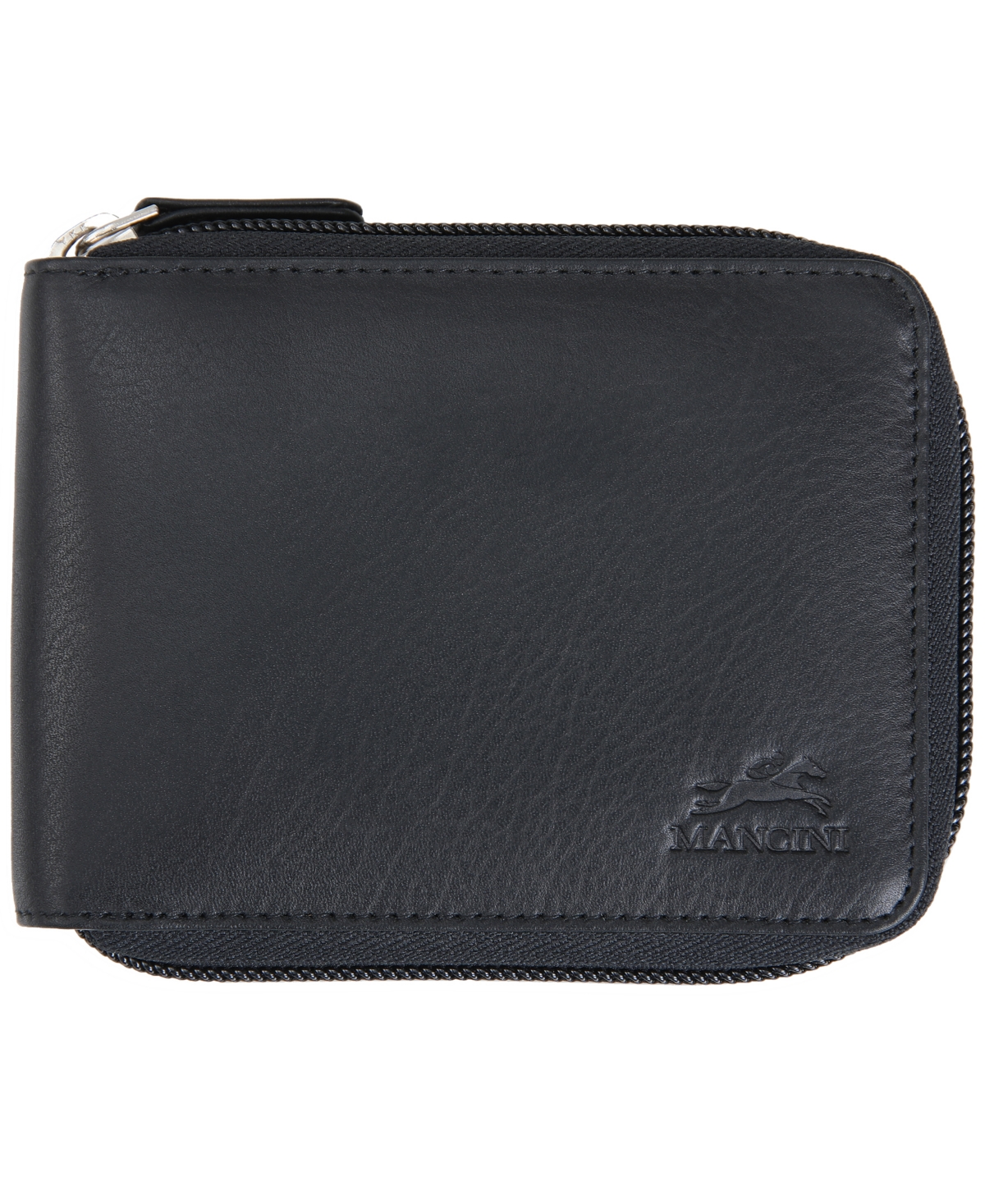 Men's Monterrey Collection Zippered Bifold Wallet with Removable Pass Case - Black
