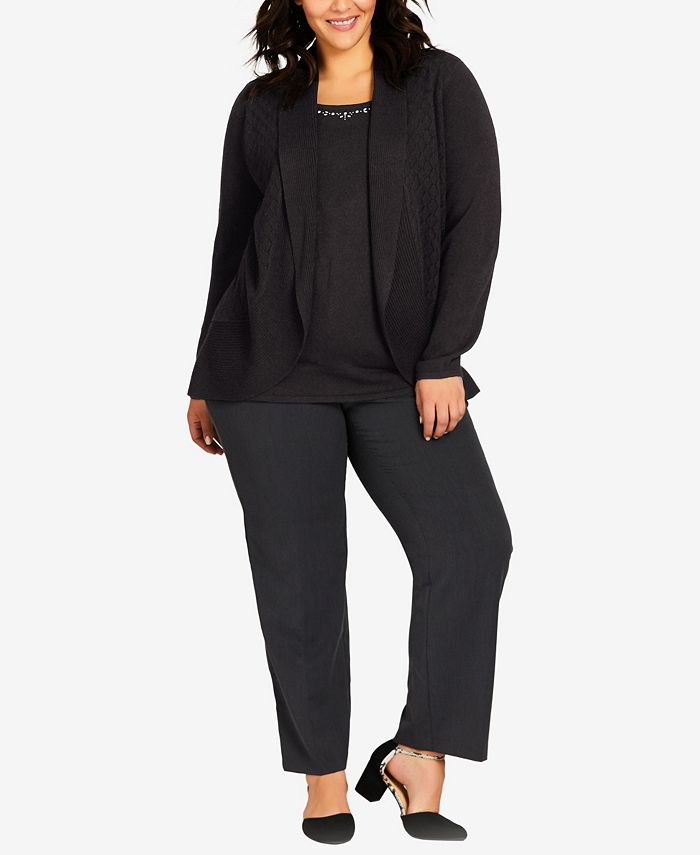Avenue Plus Size Rhinestone Duet Cardigan Sweater Macy's