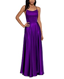Sleeveless Tie-Back Gown