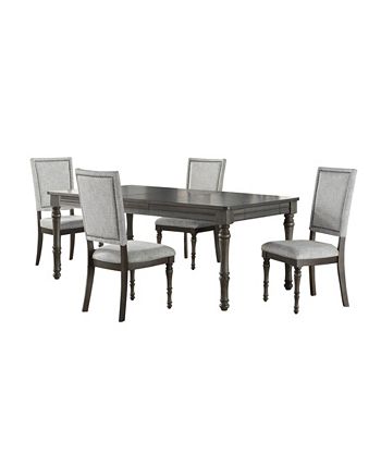 Furniture - Linett 5-Pc Dining ( Table + 4  Upholstered Side Chairs)