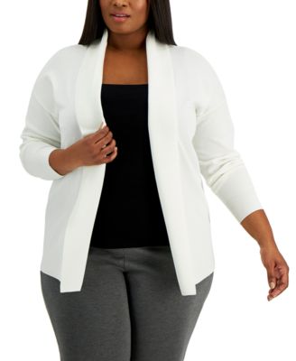 Alfani Plus Size Open-Front Cardigan 