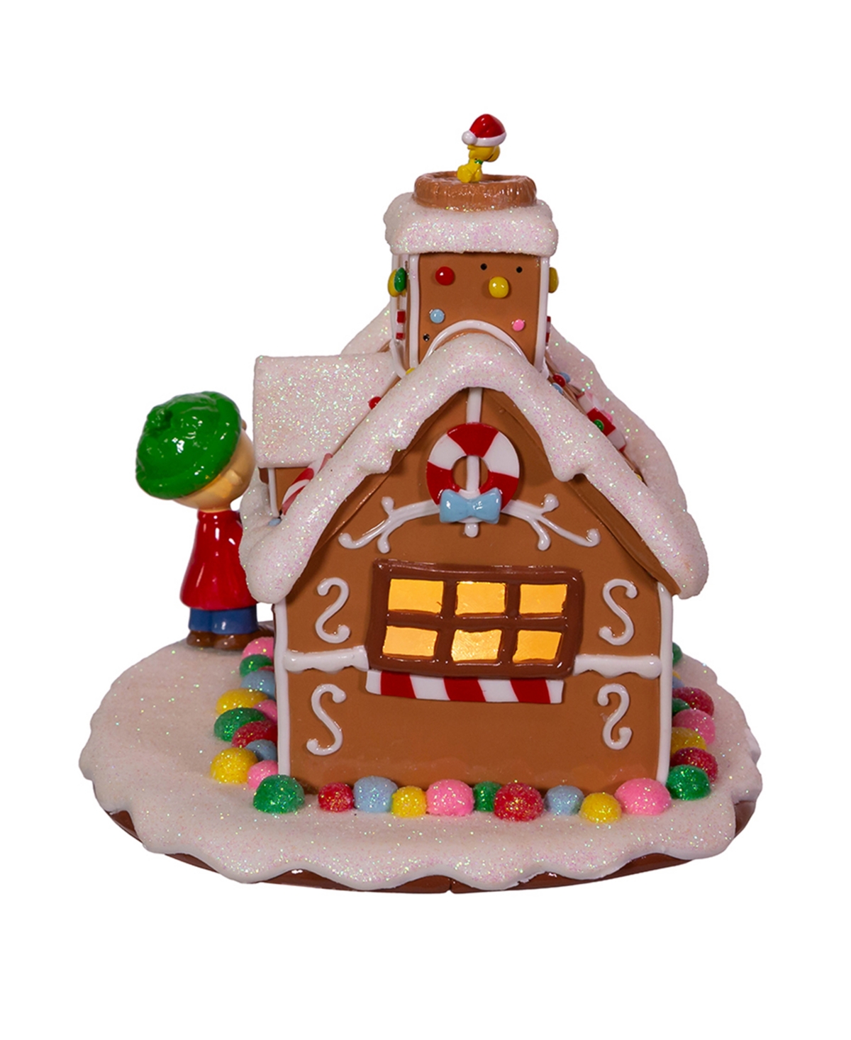 Kurt Adler Battery-Operated Peanuts Led Gingerbread House Table Piece