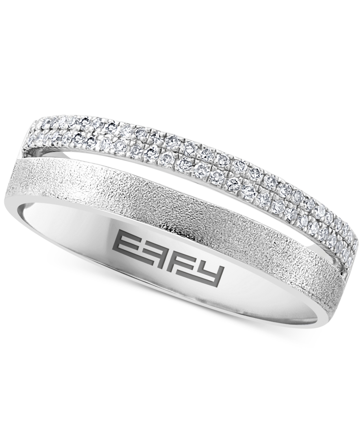 Effy Diamond Textured Split Row Band (1/6 ct. t.w.) - Sterling Silver