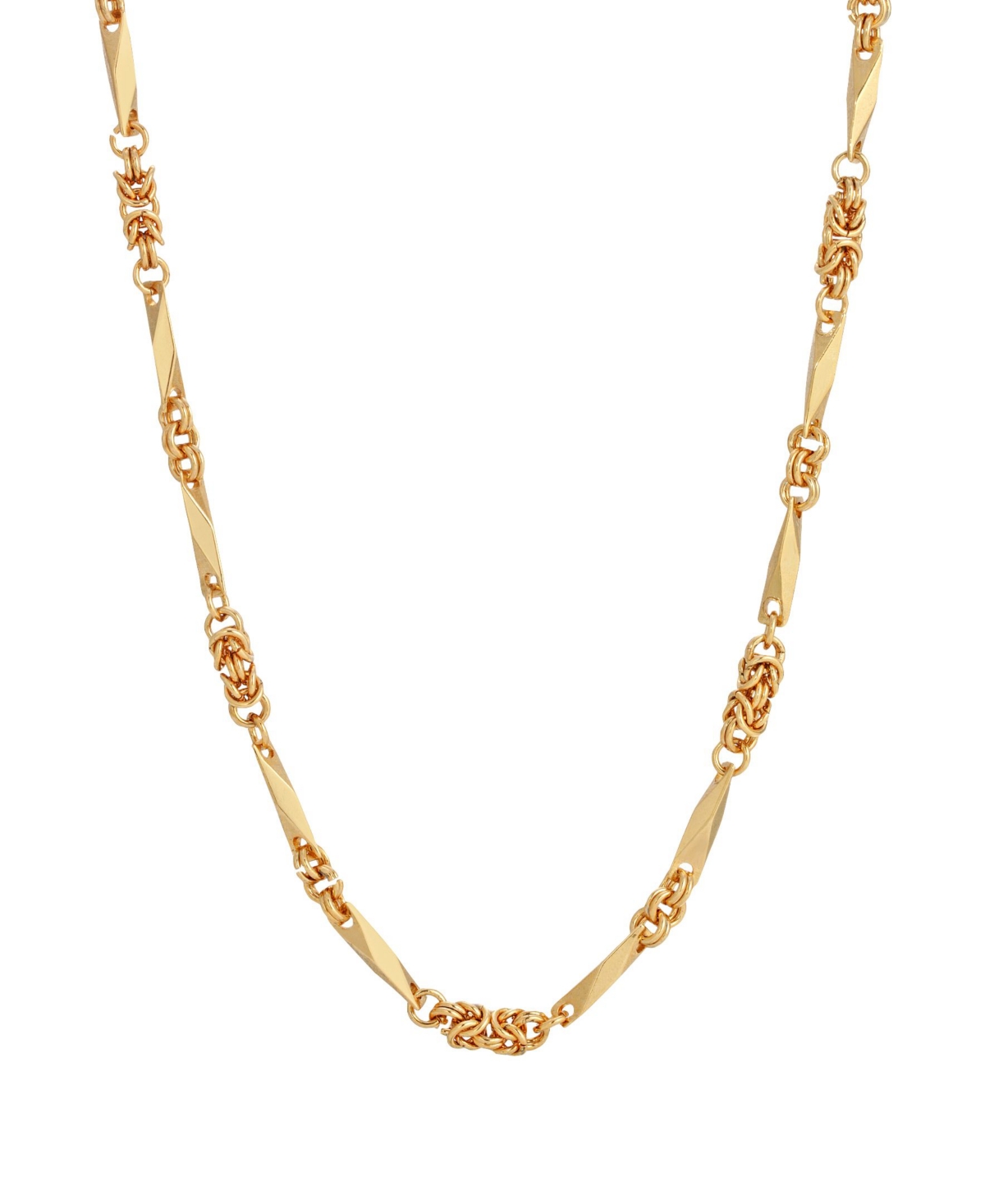 14K Gold Plated Link Knot Chain Necklace - Gold-Tone