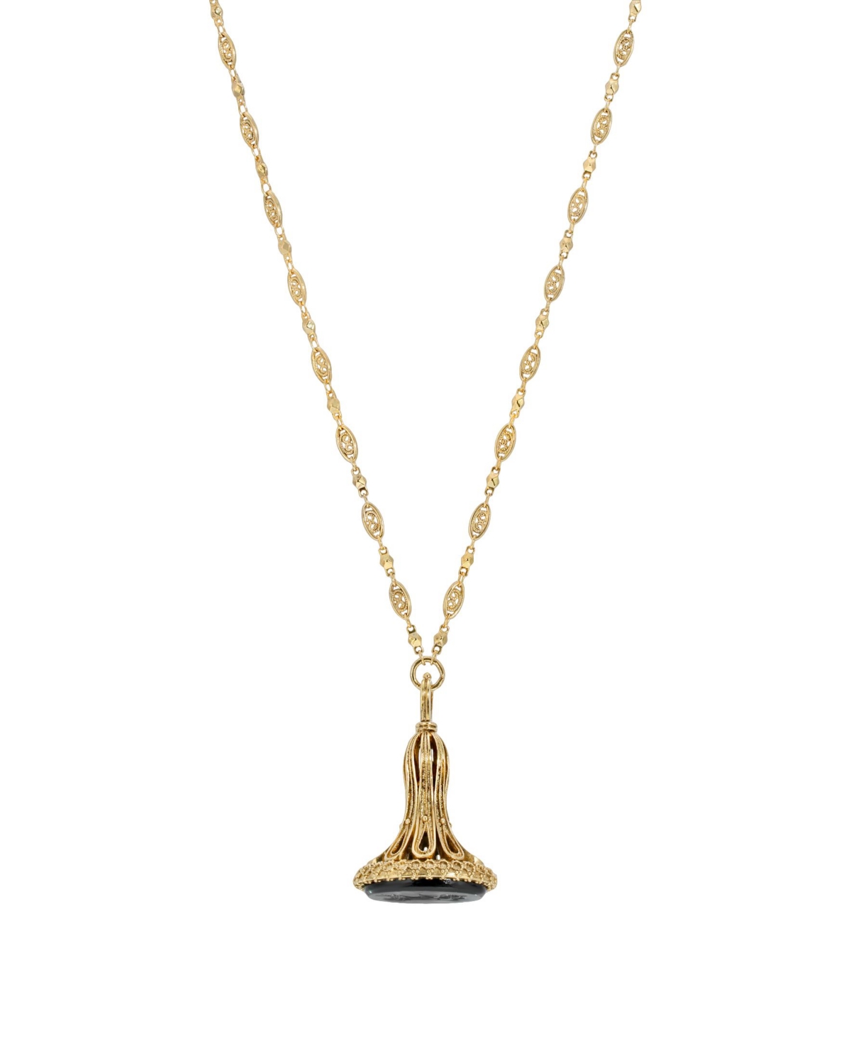 2028 Gold-tone Pendant Necklace In Black