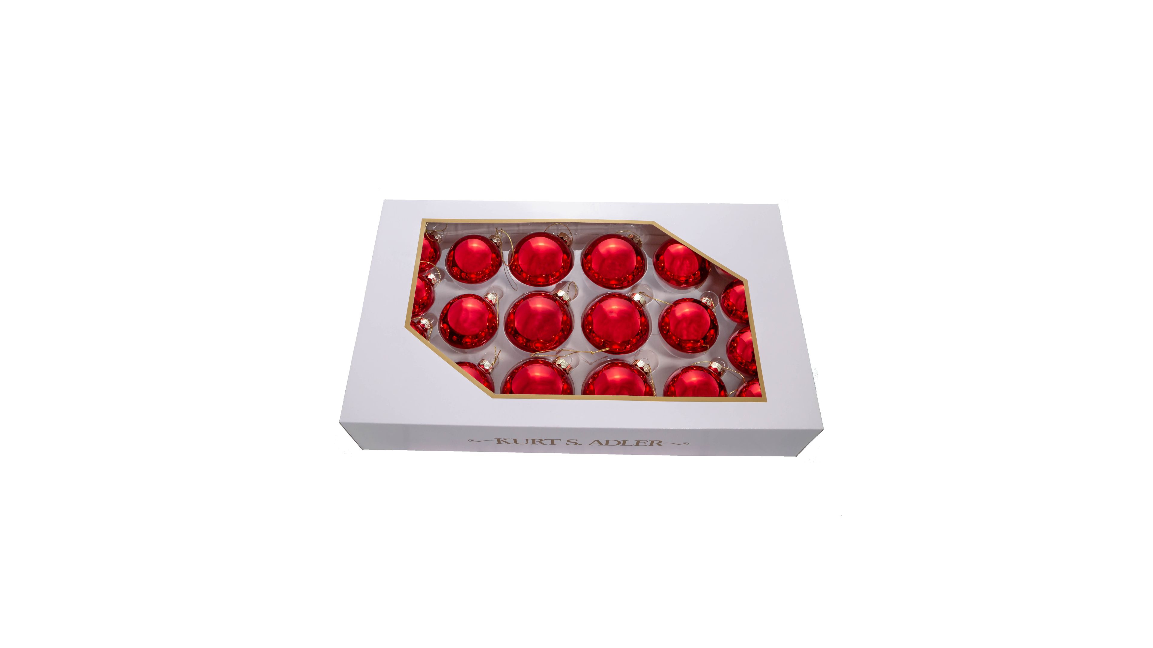 Kurt Adler 60-80 Mm Shiny Glass Ball Ornaments 20 Piece Set
