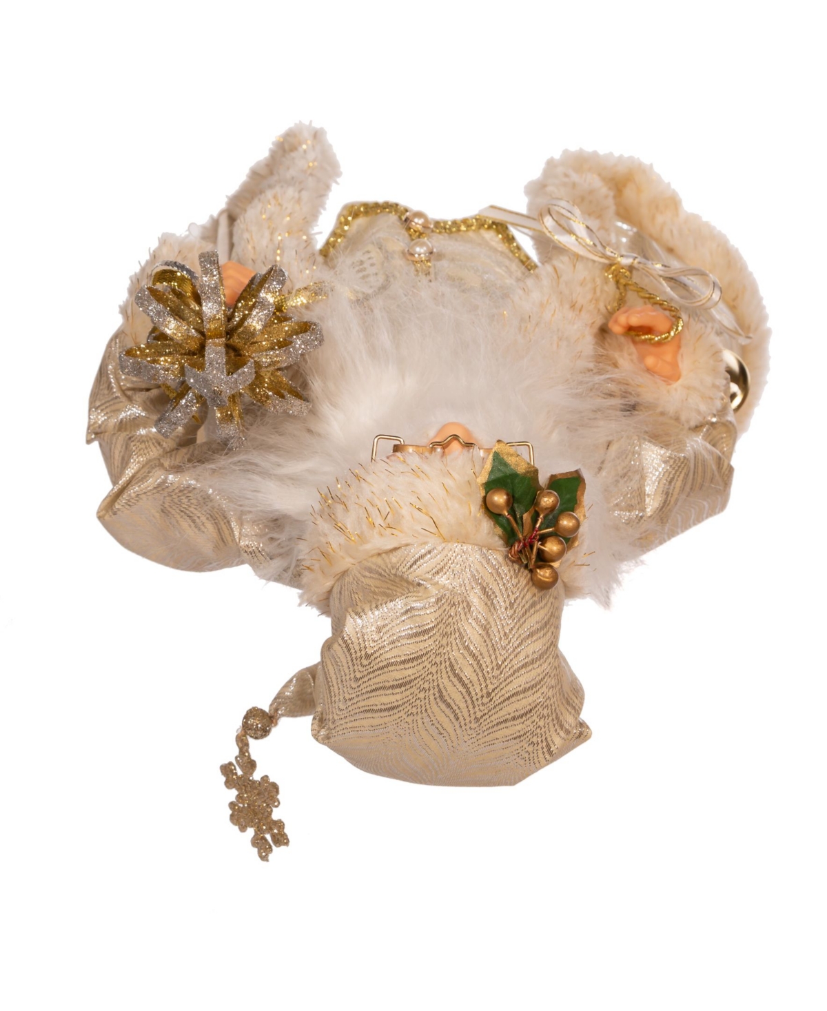 Kurt Adler Light Santa with Staff and Bells - Gold-Tone