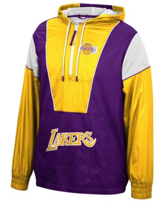 Men's Los Angeles Lakers Highlight Reel Windbreaker Half-Zip Hoodie Jacket