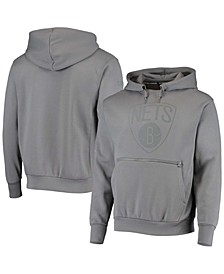 Brand Men's Gray Brooklyn Nets Statement Edition Courtside Pullover Hoodie