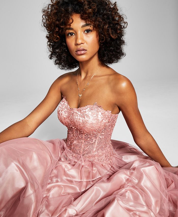 BCX Juniors' Embroidered-Corset Gown, Created for Macy's - Macy's