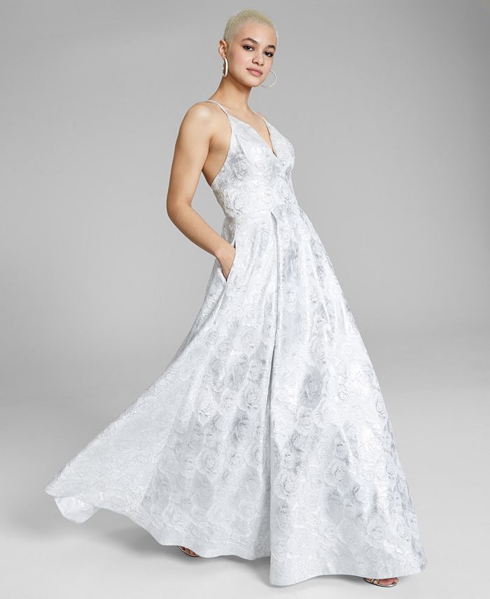 B Darlin Juniors' Jacquard Gown, Created for Macy's Macy's
