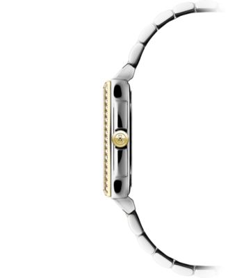 Women's Swiss Toccata Diamond (1/5 ct. t.w.) Two-Tone Stainless Steel Bracelet Watch 22.6x28.1mm