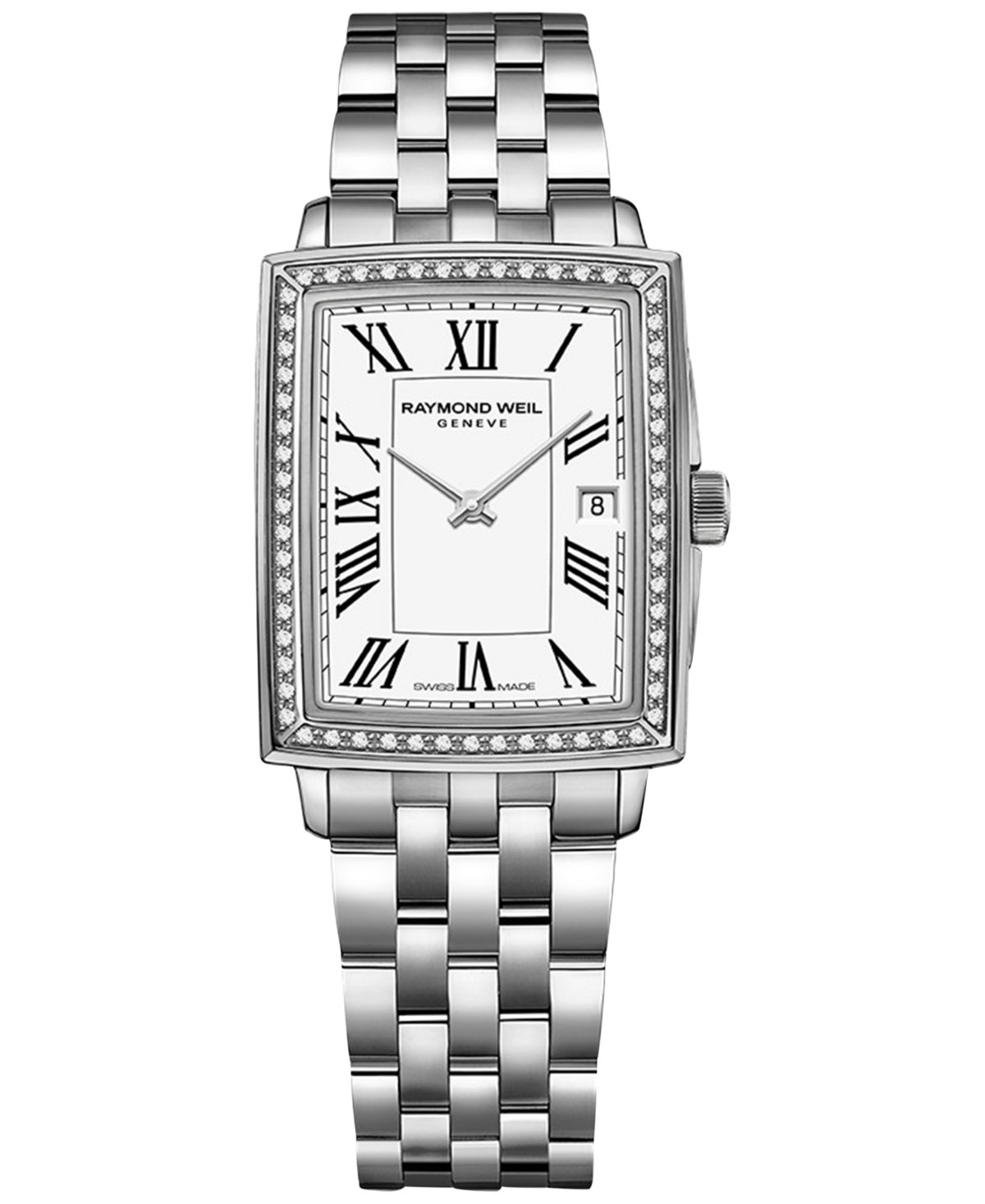 Raymond Weil Women's Swiss Toccata Diamond (1/5 Ct. T.w.) Stainless Steel Bracelet Watch 22.6x28.1mm In White