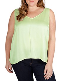 Plus Size High Low V-Neck Tank Top