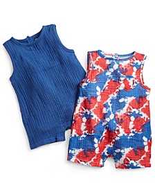 Baby Boys 2-Pack Printed Cotton Rompers