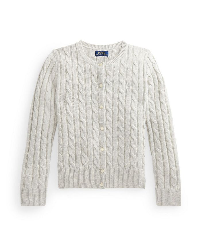 Polo Ralph Lauren Big Girls Metallic Cable Knit Cardigan Macy s