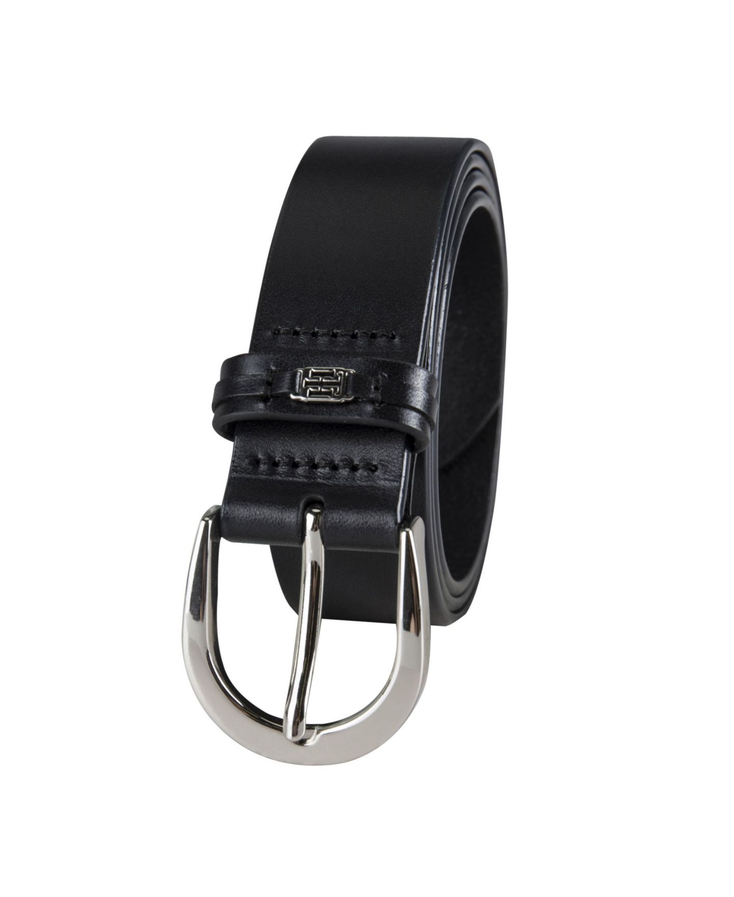 Женский ремень Tommy Hilfiger Signature Leather Jean Belt, цвет: Чёрный — фото 4