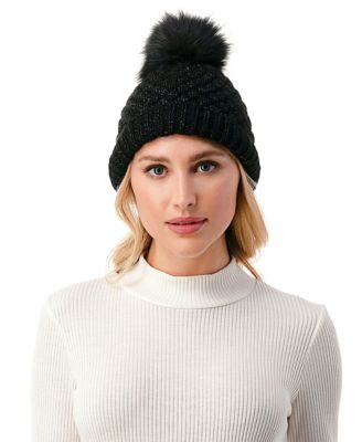 ugg cable knit beanie with faux fur pom
