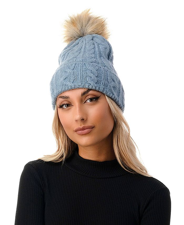 Faux Fur Knit Hat Kylie Accessories Hats & Caps Winter Hats Black 