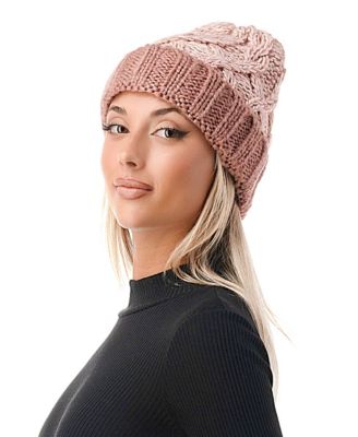 Women's Chunky Marled Cable Knit Beanie
