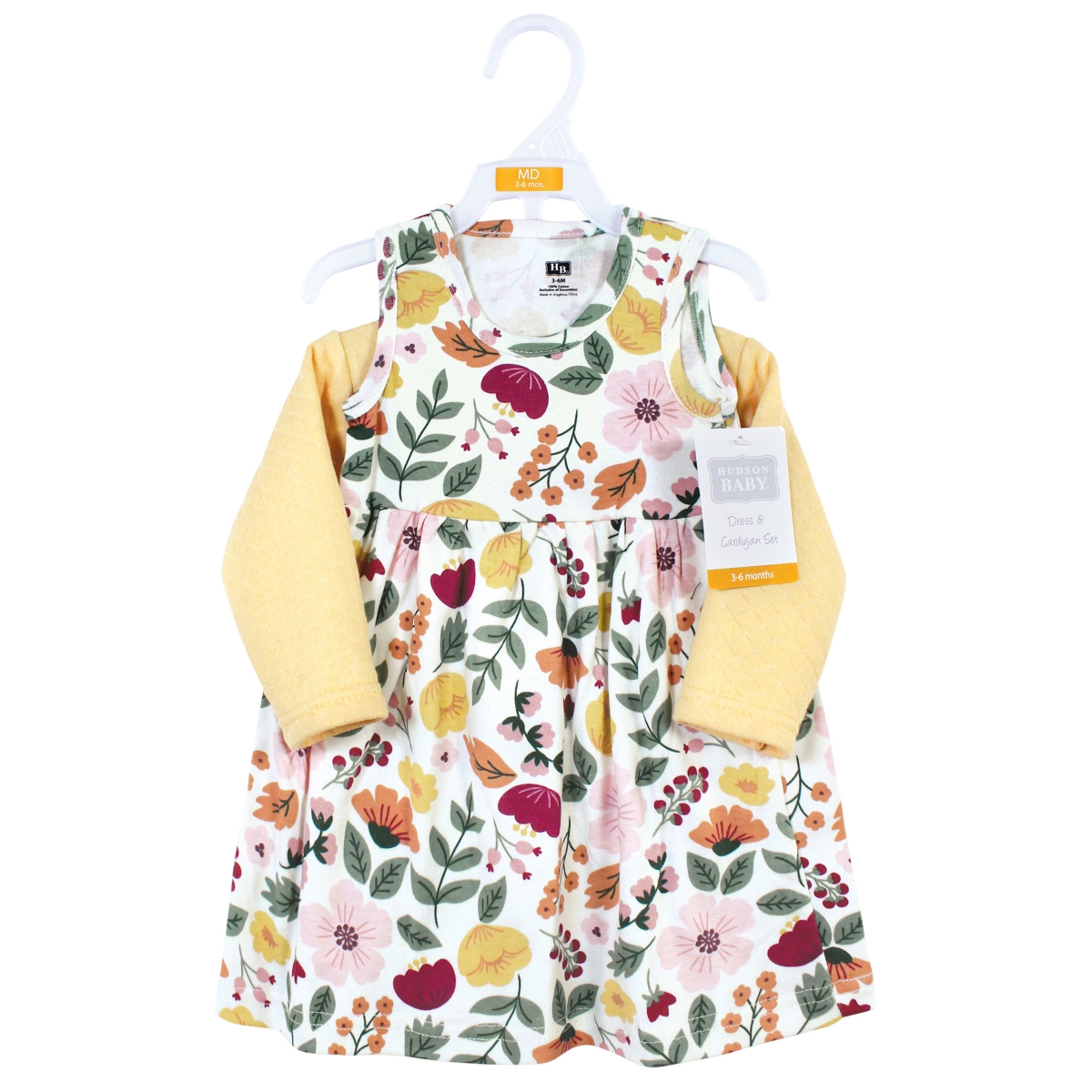 Hudson Baby Toddler Boys Quilted Cardigan and Dress 2pc Set,- Fall botanical