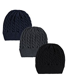 Baby Boys Knitted Caps, Pack of 3