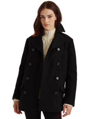 Lauren Ralph Lauren Wool Twill Peacoat Macy's