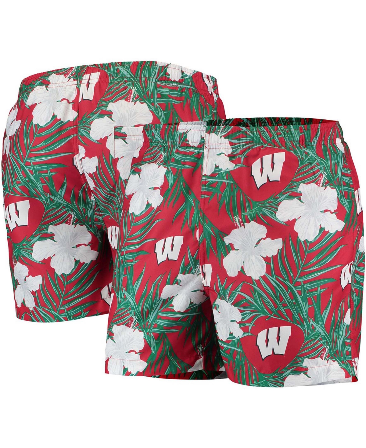 Men's Red Wisconsin Badgers Swimming Trunks - Red
