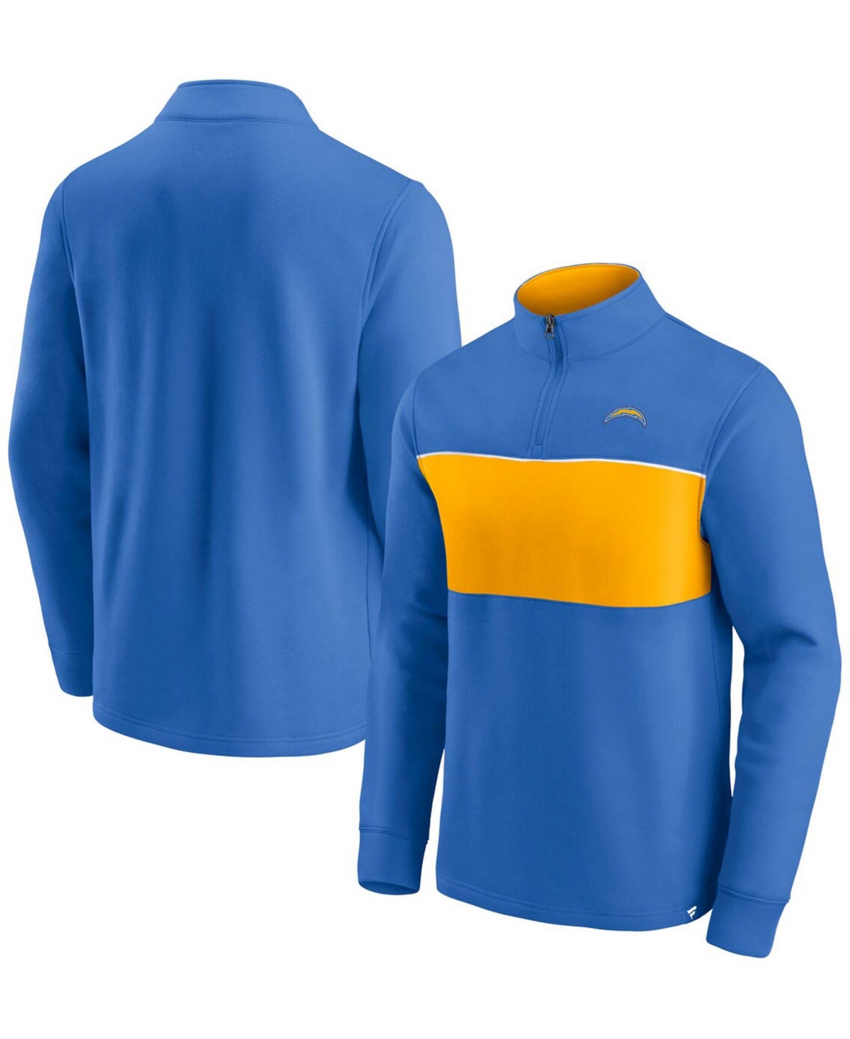 Men'sand Gold Los Angeles Chargers Block Party Quarter-Zip Jacket - Powder Blue, Gold