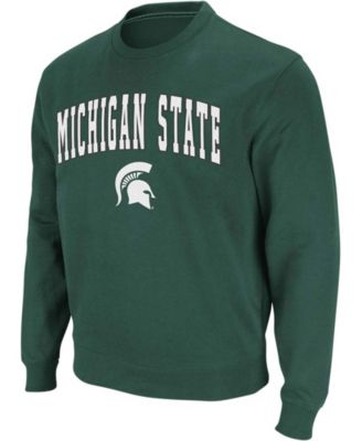 Men's Michigan State Spartans Arch and Logo Crew Neck Sweatshirt