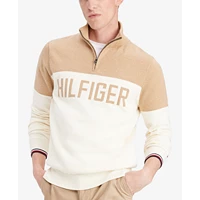 Tommy Hilfiger Mens Quarter Zip Color-blocked Logo Sweater Deals