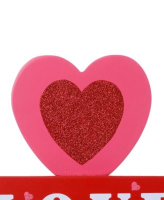 11.25" Lighted Valentine's Wooden Block Table Sign