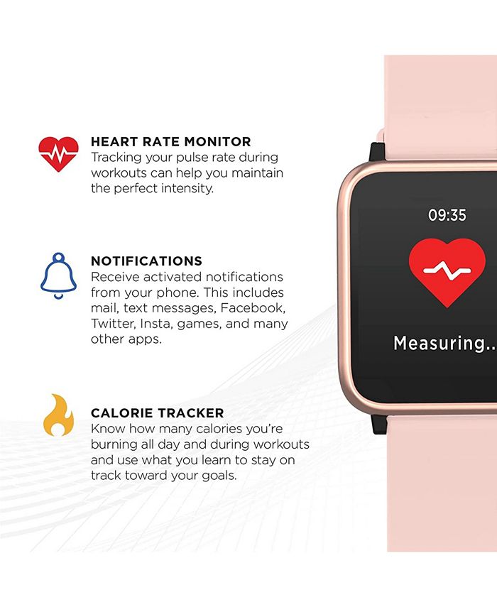 Q7 Unisex Fitness Tracker Blush Silicone Band Smartwatch with Gray