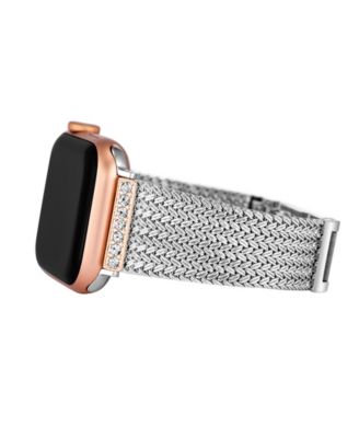 Women's Premium Crystal and Silver-Tone Mesh Band designed for Apple Watch&reg; 42mm (Series 1-3 only) & 44/45/46/49mm (Ultra & Ultra 2)