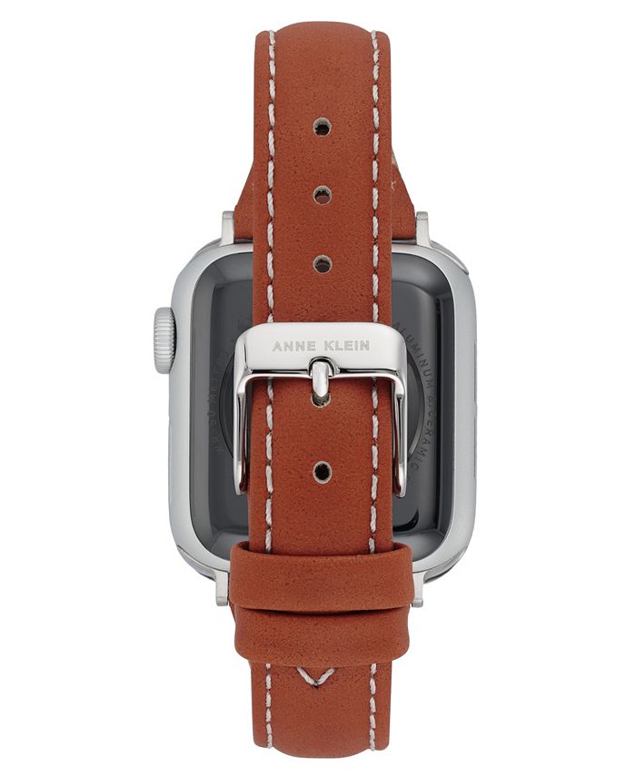 Anne Klein 38/40/41mm Apple Watch Band in Brown Premium Leather With