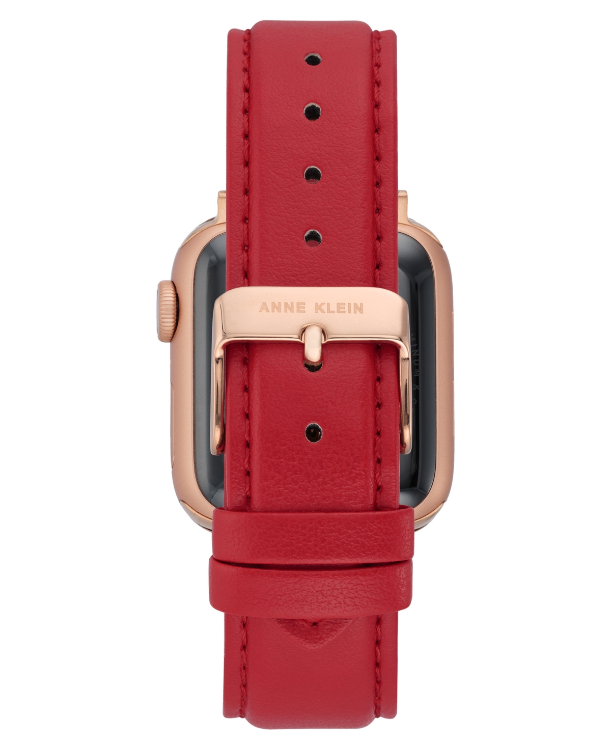 Anne Klein Women'sConsider It Apple Peel Leather Band designed for Apple Watch 42mm (Series 1-3 only) & 44/45/46/49mm (Ultra & Ultra 2) - Red