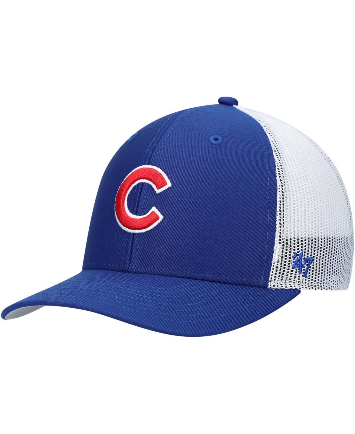47 Brand Men's Chicago Cubs Primary Logo Trucker Snapback Cap In Royal