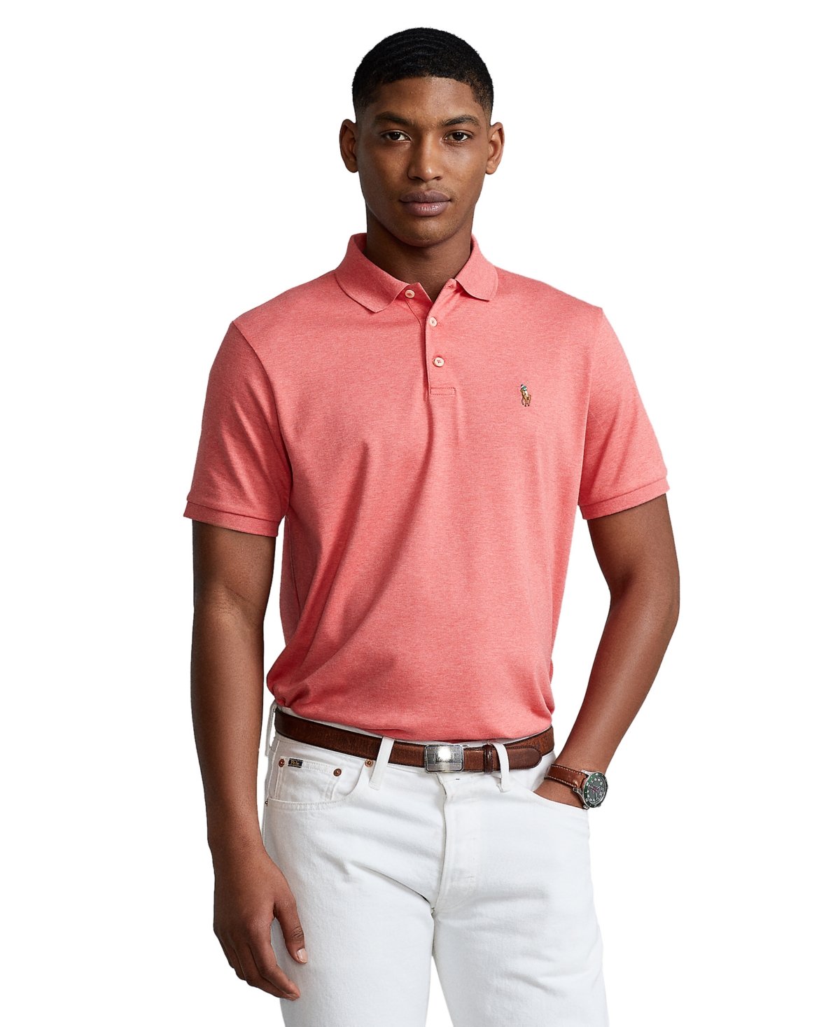 Polo Ralph Lauren Classic Fit Soft Cotton Polo Shirt In Highland Rose Heather